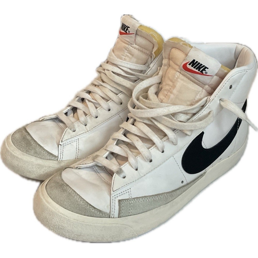 Nike Blazer Mid 77 Vintage White Black Mens 9.5 Womens 11 EUC